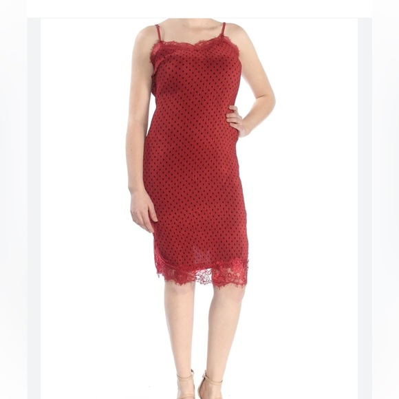 Free People Dresses & Skirts - FREE PEOPLE Womens Red Lace Spaghetti Straps Dress Size: 6